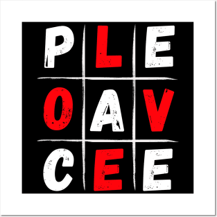 Tic Tac Toe Love Peace Posters and Art